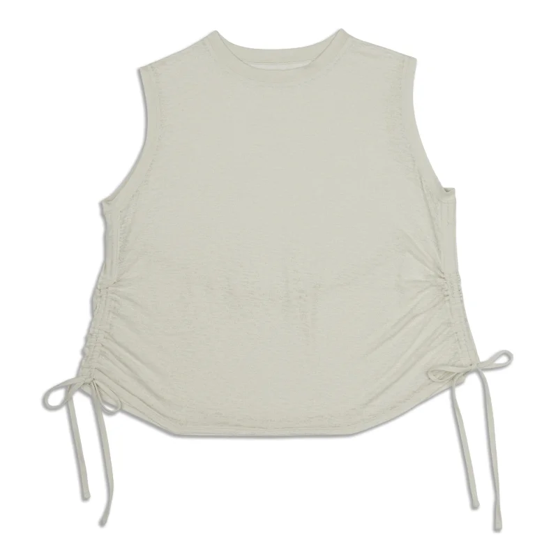 Women's Yoga Tops with Breathable Design -Side-Cinch Tank Top - Resale