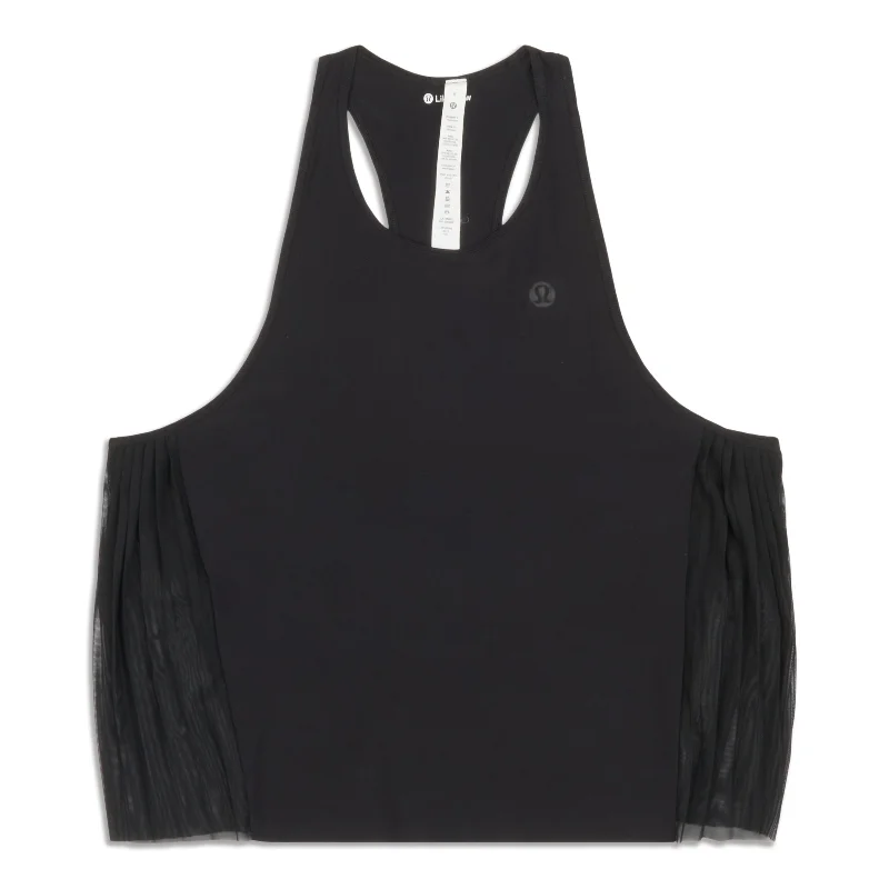Breathable Yoga Tops for Hot Weather -Side Pleats Tennis Tank Top - Resale