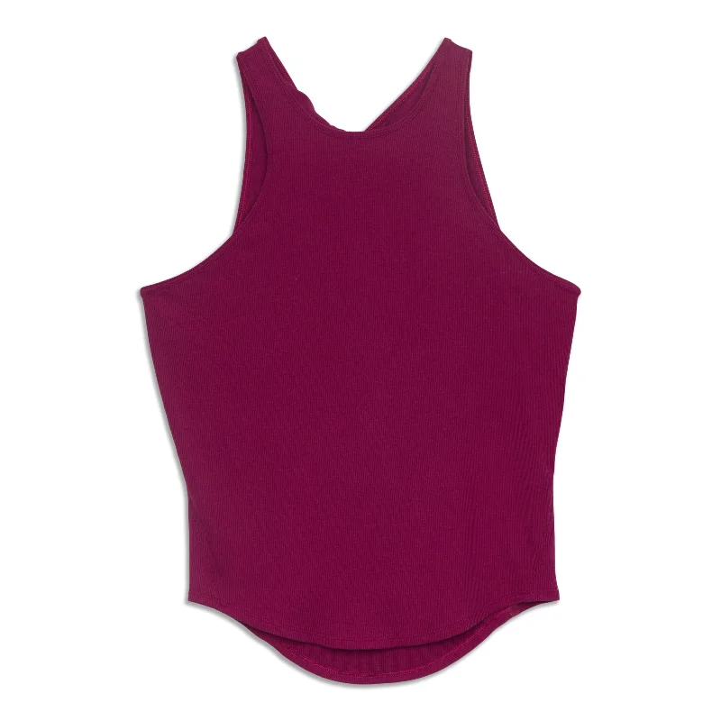 Women's Yoga Tops with Adjustable Fit -Silk Twist-Back Yoga Tank Top - Resale