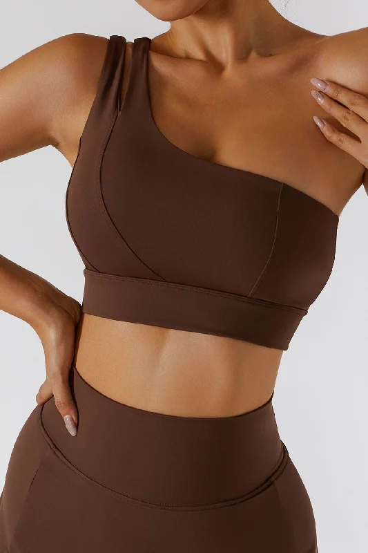 Yoga Bar with Banana and Chia Seeds -One Shoulder Sports Bra