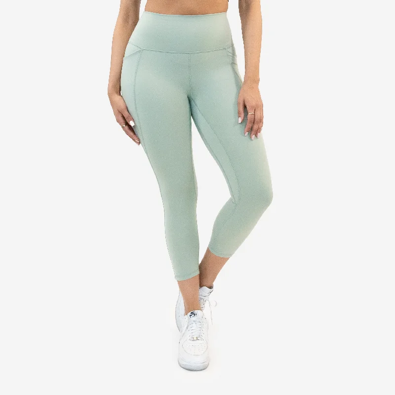 Yoga Pants with Shaping Fit -Skin Shakti Capris - Sage