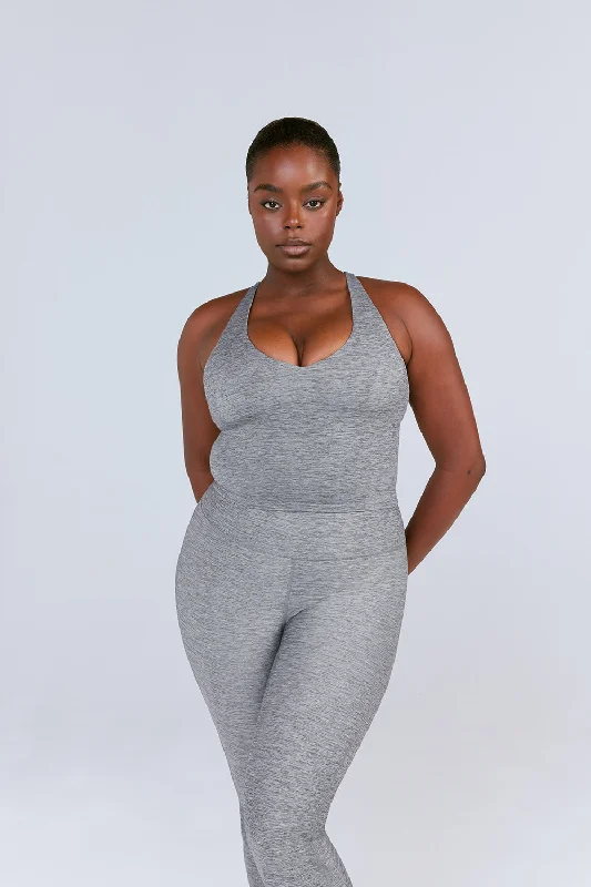 Yoga Tops for Comfortable and Flexible Movement -SKINLUXE BUILT-IN SUPPORT STRAPPY BACK CAMI TOP - DARK GREY MARL Yoga Tops for Comfortable and Flexible Movement -SKINLUXE BUILT-IN SUPPORT STRAPPY BACK CAMI TOP - DARK GREY MARL