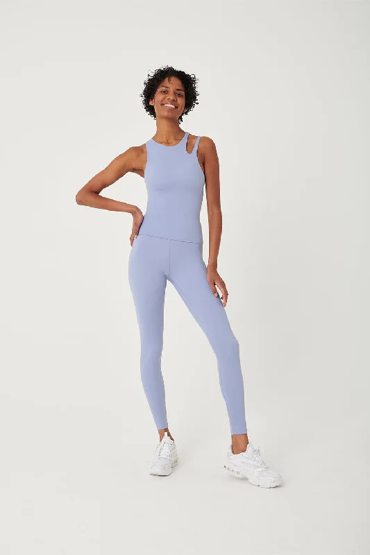 Long Sleeve Yoga Tops for Extra Coverage -SKINLUXE BUILT-IN SUPPORT CUT OUT SHOULDER VEST - CORNFLOWER BLUE Long Sleeve Yoga Tops for Extra Coverage -SKINLUXE BUILT-IN SUPPORT CUT OUT SHOULDER VEST - CORNFLOWER BLUE