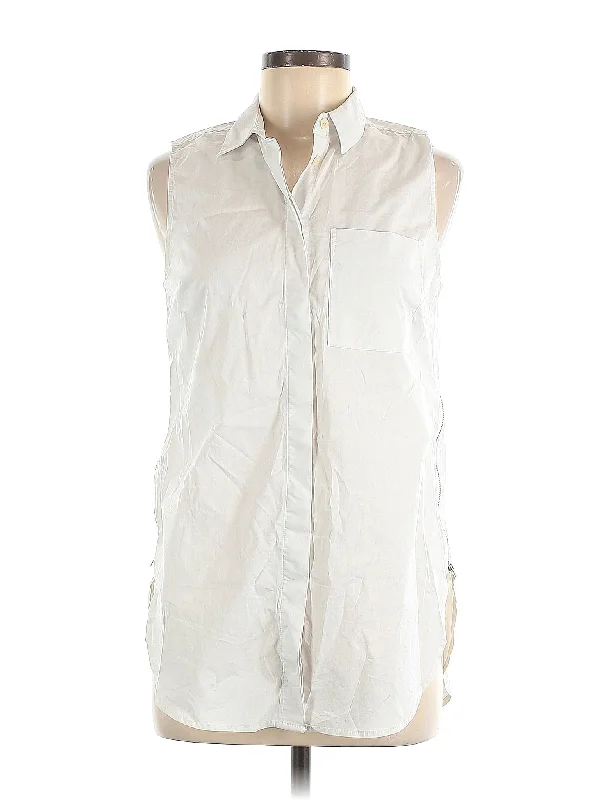 Loose Fit Yoga Tops for Comfort -Sleeveless Button Down Shirt