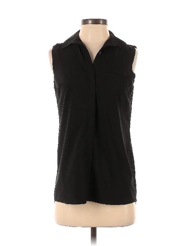 Women's Yoga Tops with Stretch Fabric -Sleeveless Button Down Shirt