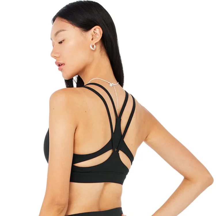 Women's Yoga Tops with Relaxed Fit -New nude feeling beautiful back underwear sports fitness shock absorbing bra 3 colors