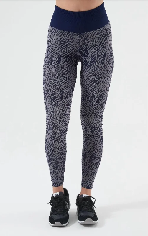Yoga Shorts for Maximum Comfort -Snake Charmer Legging In Midnight Blue