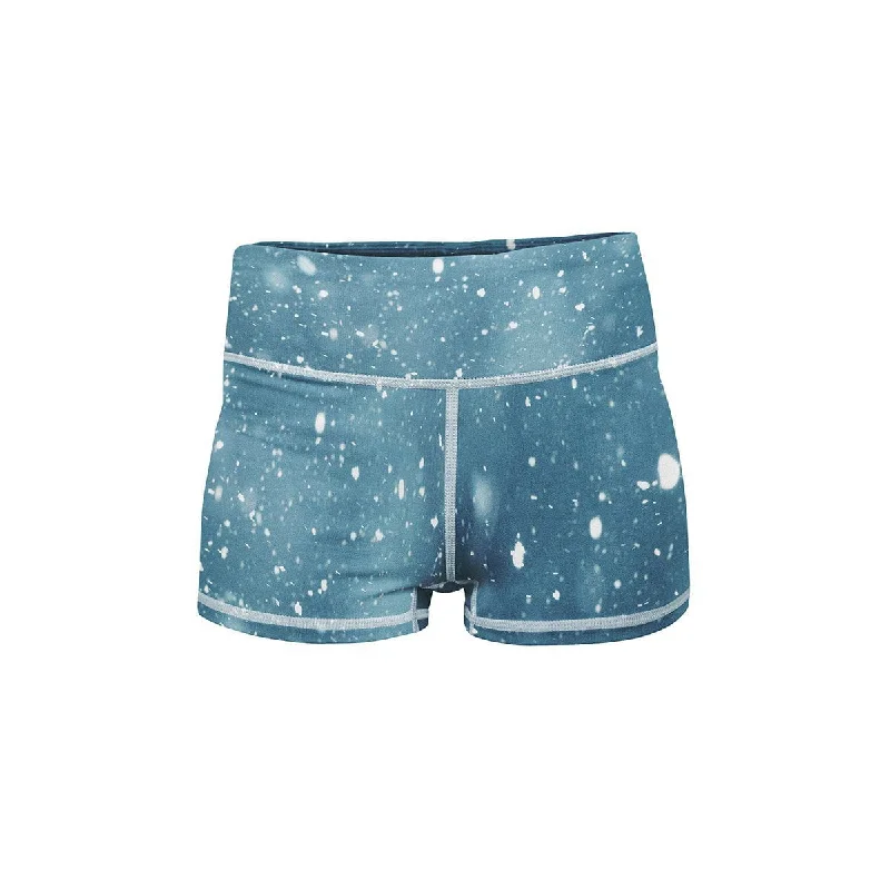Yoga Shorts for Recovery -Snow Storm Yoga Shorts