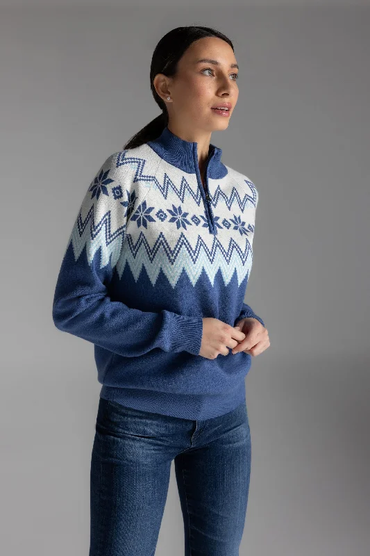 Cool Yoga Tops for Hot Weather -SnowCuddle Apres-Ski Mock Sweater
