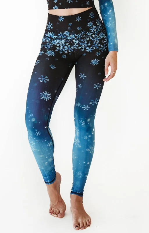 Yoga Pants for Flexibility and Comfort -Snowy Night Printed Yoga Leggings
