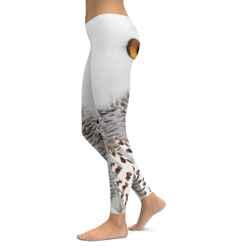 Sports Yoga Pants -Snowy Owl Eyes Leggings