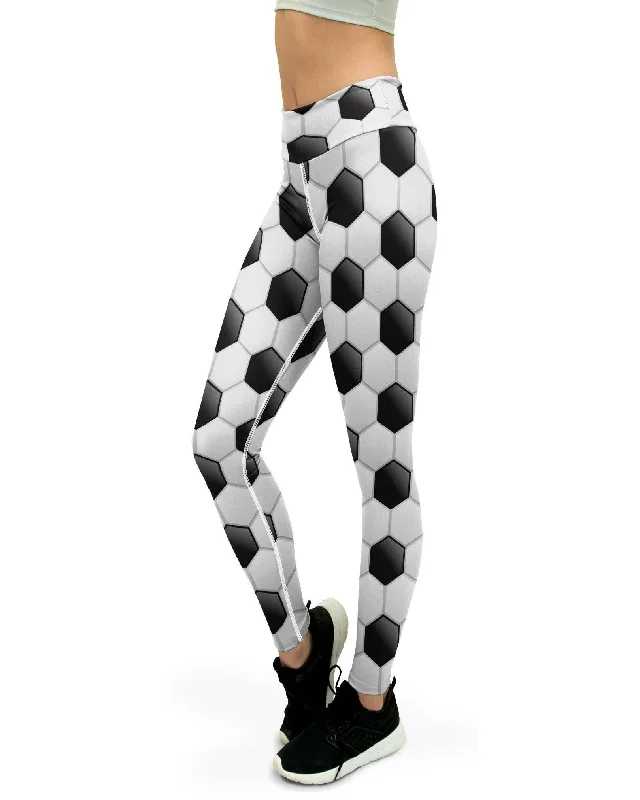 Women's Full-Length Yoga Pants -Soccer Yoga Pants