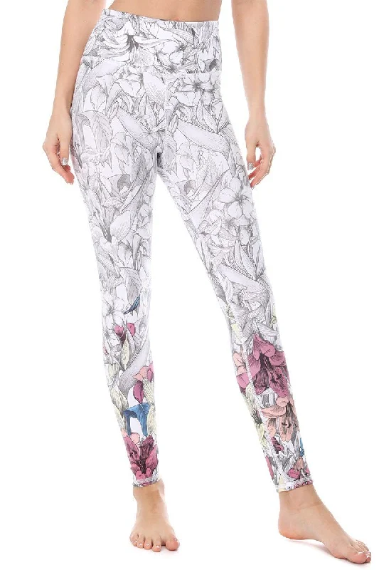 Premium Quality Yoga Pants for All Practices -Sofia - Mono Floral 7/8 Legging (Regular-Waist) - FINAL SALE Premium Quality Yoga Pants for All Practices -Sofia - Mono Floral 7/8 Legging (Regular-Waist) - FINAL SALE