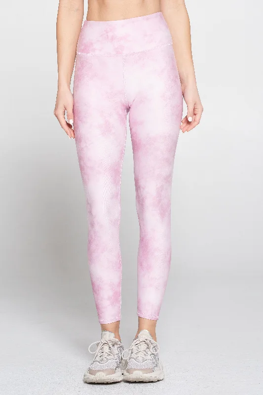 Yoga Pants with Flat Waistband for Comfort -Sofia - Pink Orchid Ice Cloud 7/8 Legging (Regular-Waist) - FINAL SALE Yoga Pants with Flat Waistband for Comfort -Sofia - Pink Orchid Ice Cloud 7/8 Legging (Regular-Waist) - FINAL SALE