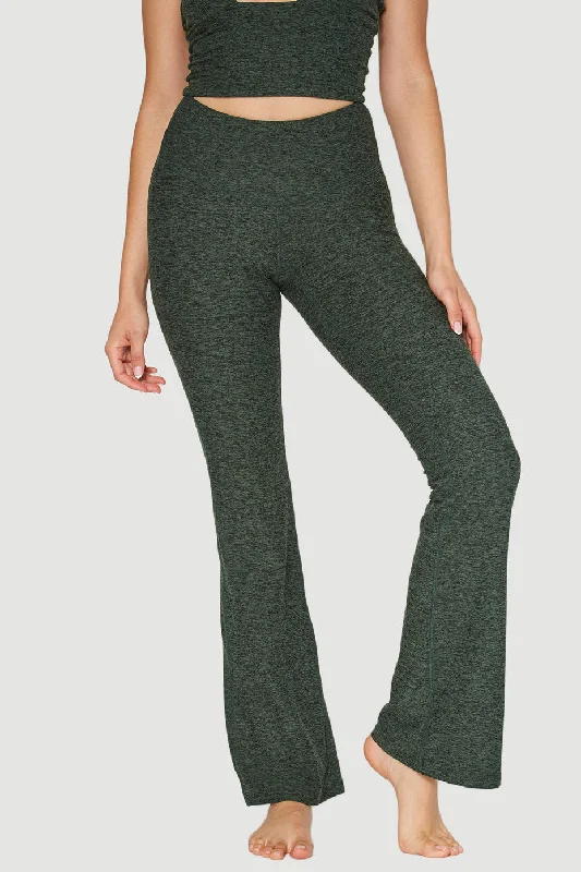 Yoga Pants for Power Yoga -Soft Heather Jersey Flare Leggings