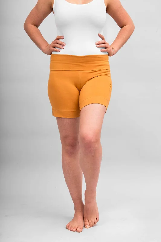 Yoga Shorts for Comfortable Stretching -Sohang yoga short - Saffron