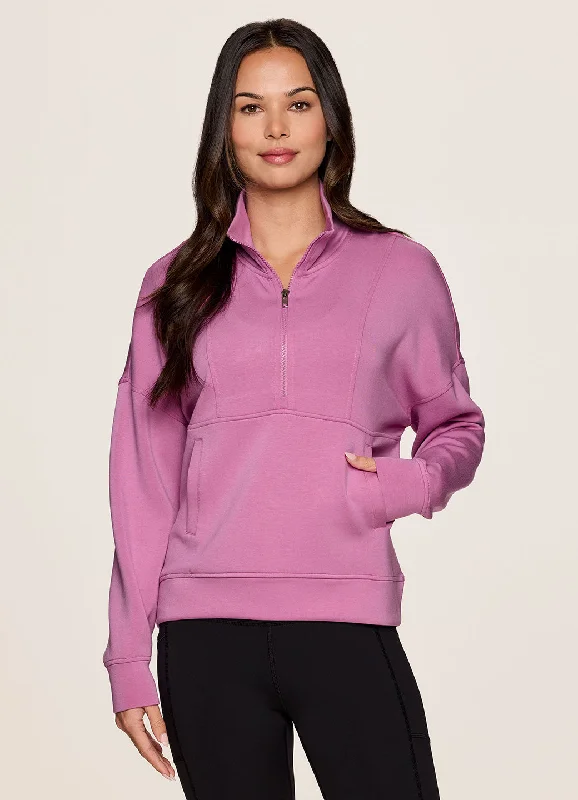 Stretchable Yoga Tops -Solace Scuba Half Zip