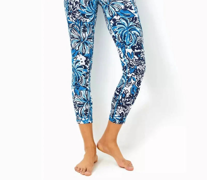 Yoga Shorts for Women with Comfort Fit -South Beach High Rise Midi Legging In Navy Pandarama Yoga Shorts for Women with Comfort Fit -South Beach High Rise Midi Legging In Navy Pandarama
