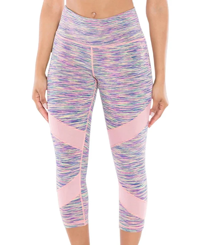 Yoga Shorts for Women’s Power Workouts -Space Edge Capri Leggings In Cake