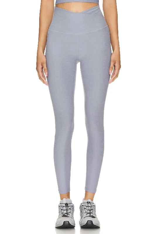 Yoga Shorts for Daily Flexibility -Spacedye At Your Leisure Hw Midi Legging In Cloud Heather Gray Yoga Shorts for Daily Flexibility -Spacedye At Your Leisure Hw Midi Legging In Cloud Heather Gray