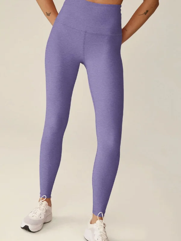 Yoga Shorts for Flexibility and Comfort -Spacedye Caught Legging In Indigo Heather