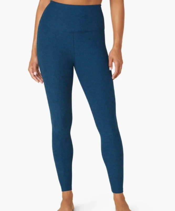 Yoga Shorts for Daily Flexibility -Spacedye High Waist Legging In Celestial Blue Heather Yoga Shorts for Daily Flexibility -Spacedye High Waist Legging In Celestial Blue Heather