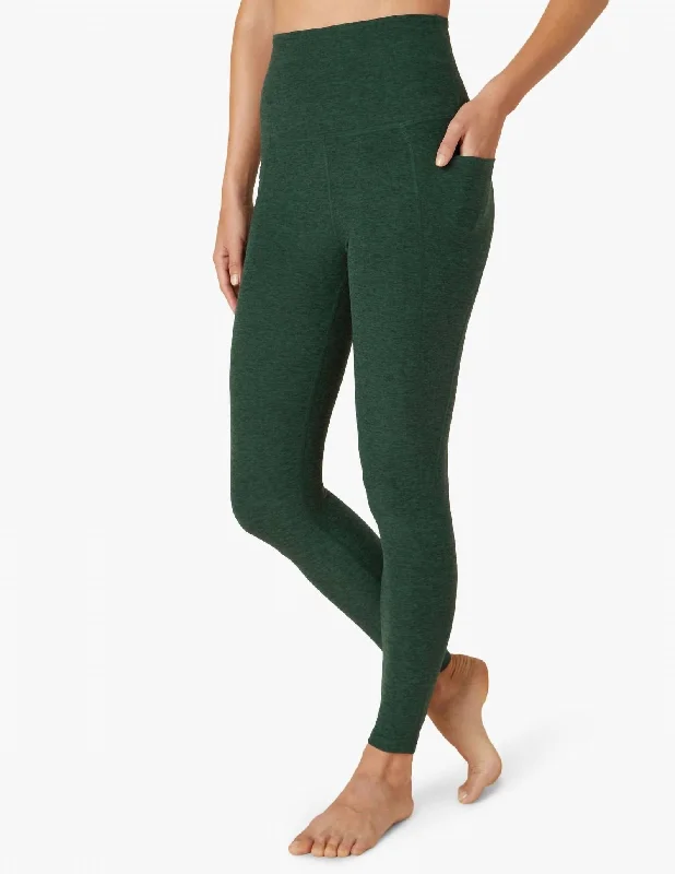 Yoga Shorts for Running and Yoga Workouts -Spacedye Out Of Pocket High Waisted Midi Legging In Forest Green Pine Yoga Shorts for Running and Yoga Workouts -Spacedye Out Of Pocket High Waisted Midi Legging In Forest Green Pine