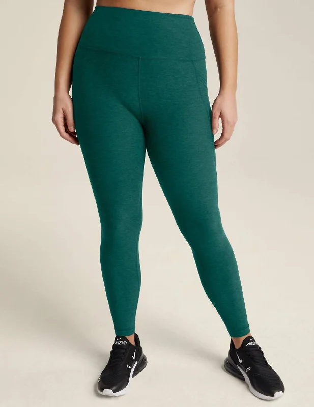 Yoga Shorts for Fitness and Mobility -Spacedye Out Of Pocket High Waisted Midi Legging In Lunar Teal Yoga Shorts for Fitness and Mobility -Spacedye Out Of Pocket High Waisted Midi Legging In Lunar Teal