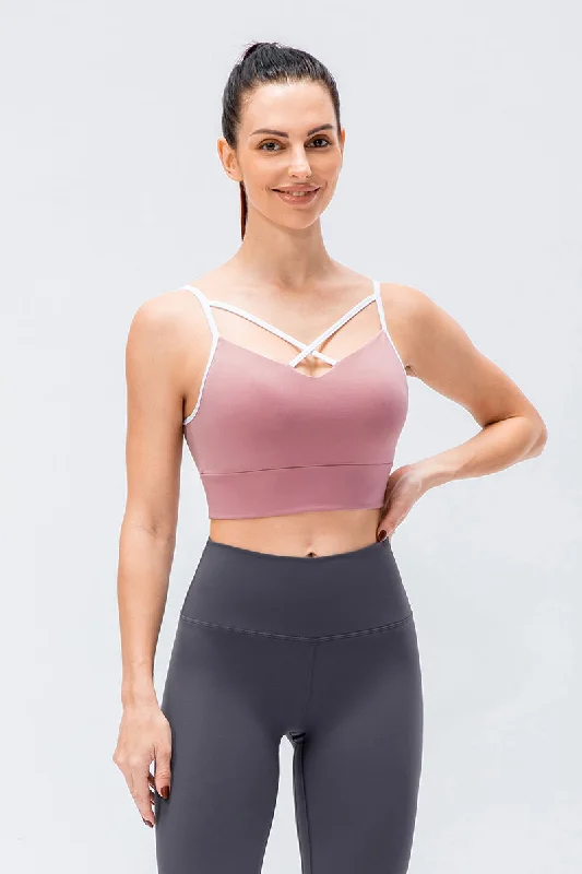 Yoga Bar for Protein and Recovery -Spaghetti Strap Push-up Bra Light Support