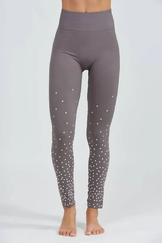Compression Yoga Shorts for Women -Spandex Cotton Club Pearl Leggings In Gray