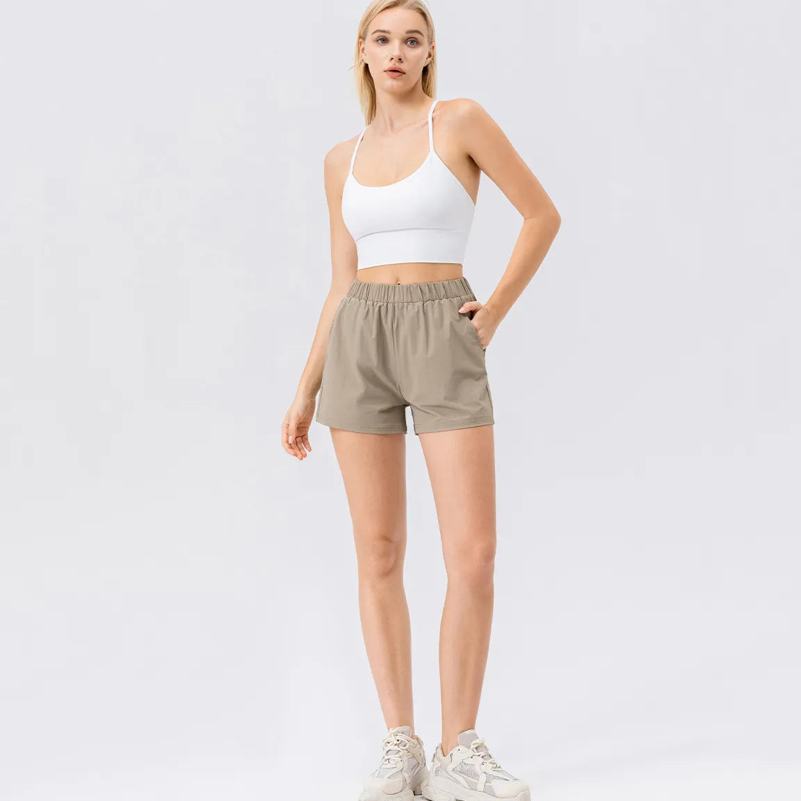 Women's Yoga Shorts for Core Strength -SPARK Athletic Casual Shorts YEL42455