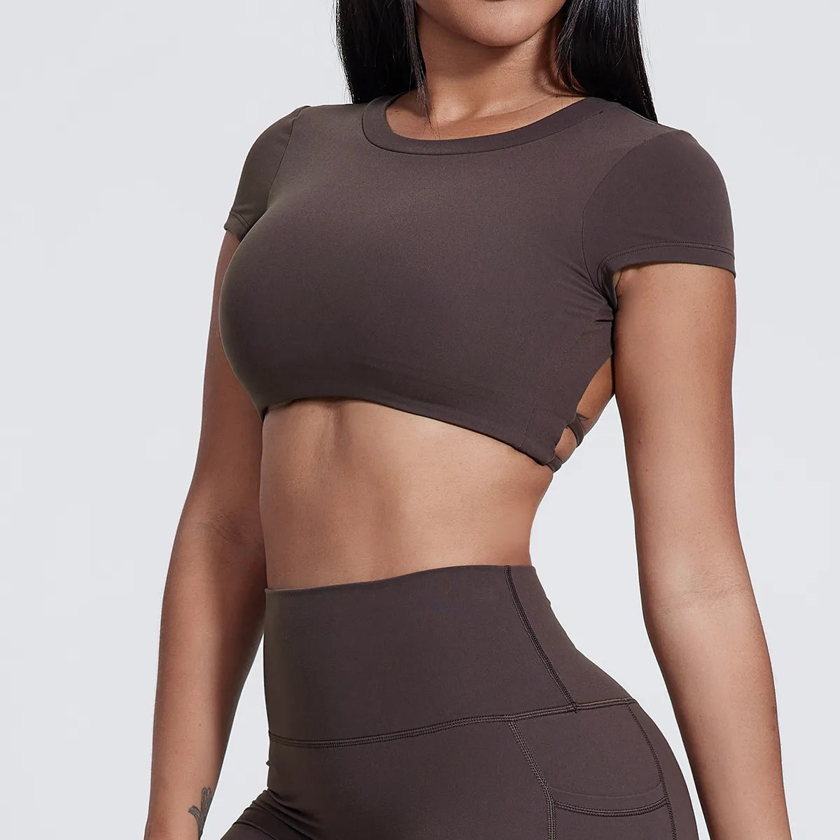 Yoga Tops for Easy Movement -SPARK Backless Padded Yoga Crop Top LQ4097