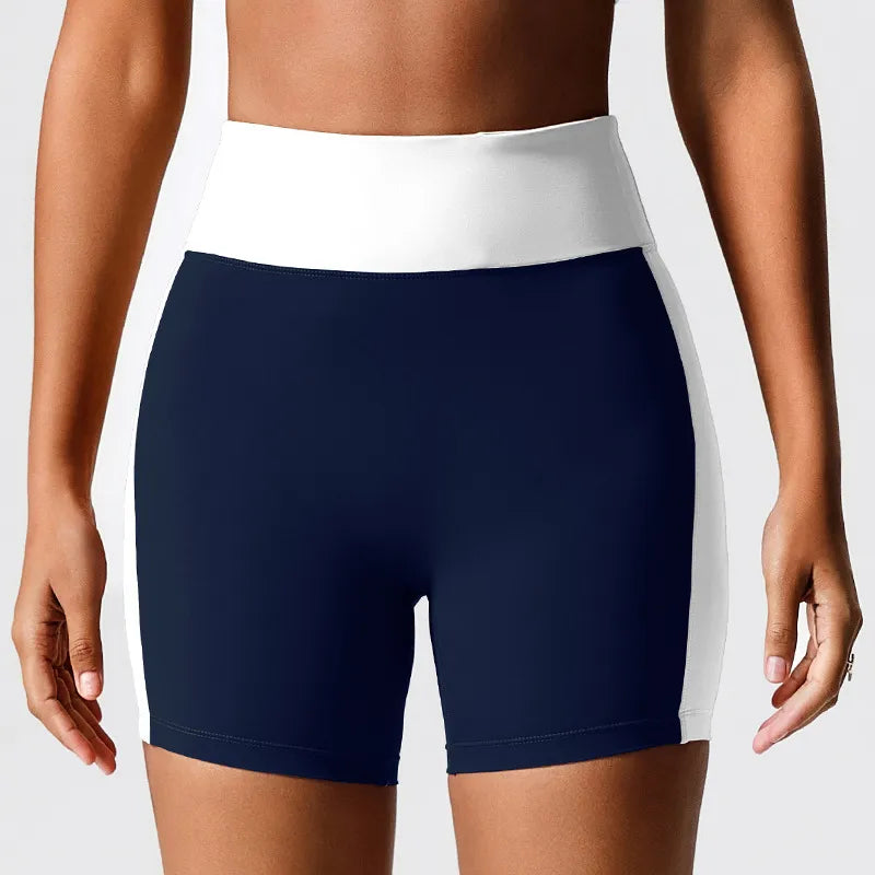 Performance Yoga Shorts for Active Women -SPARK Color-Block Sport Shorts JK235
