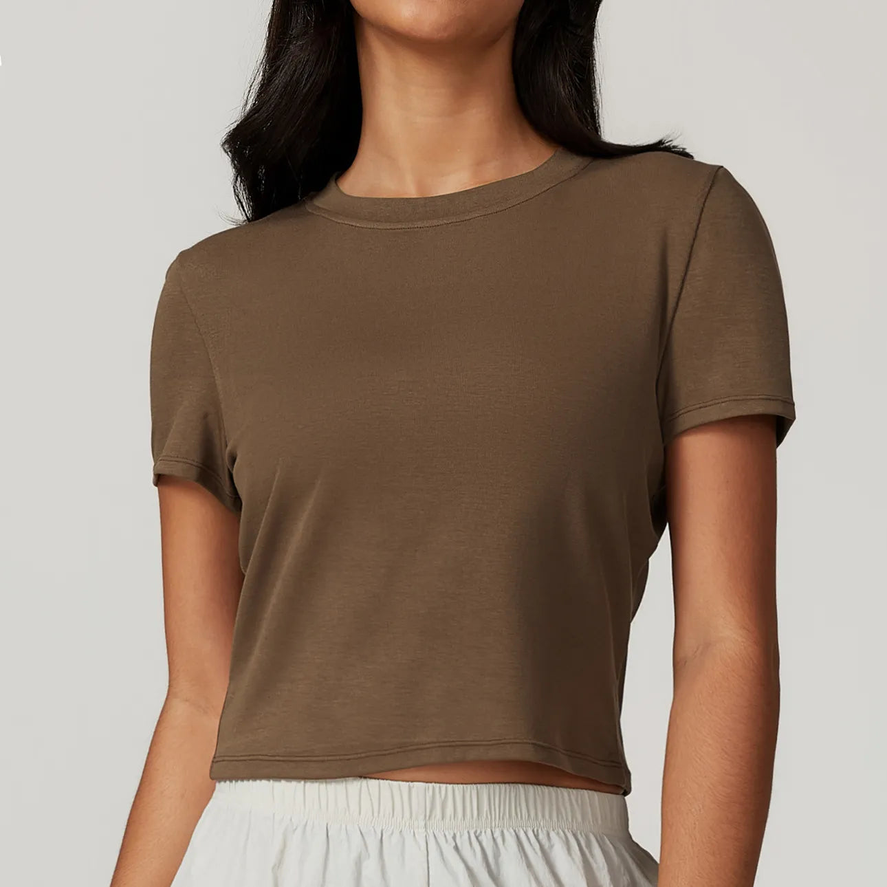 Women's Yoga Tops for Easy Flexibility -SPARK Crew Neck Short Sleeve Shirt ZC8804