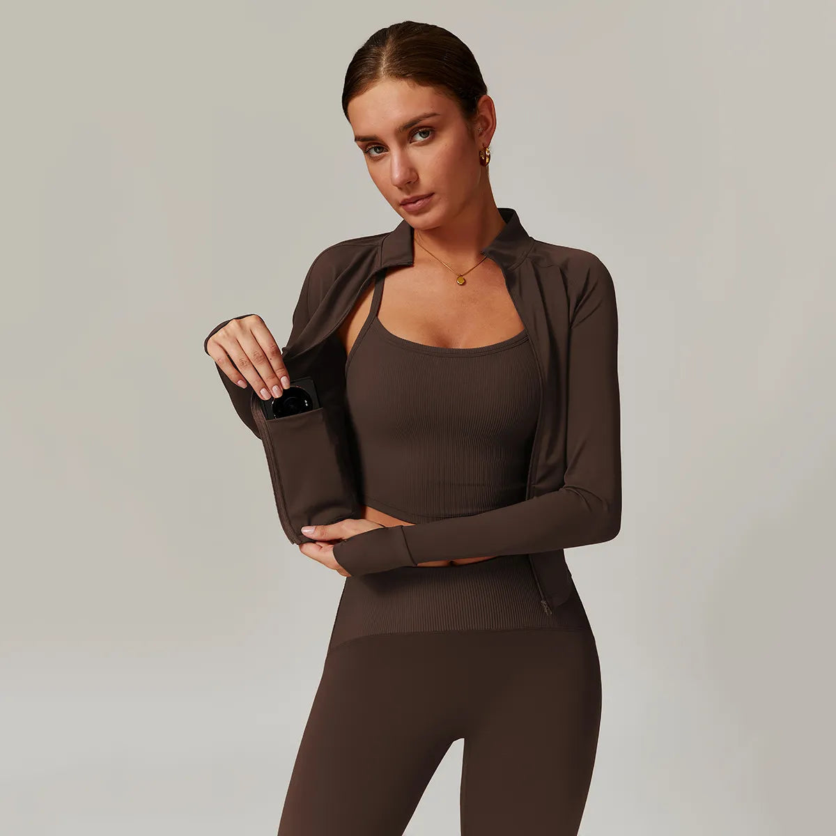 Yoga Tops with Mesh for Increased Comfort -SPARK Gym Jacket with Zipper ZC8889