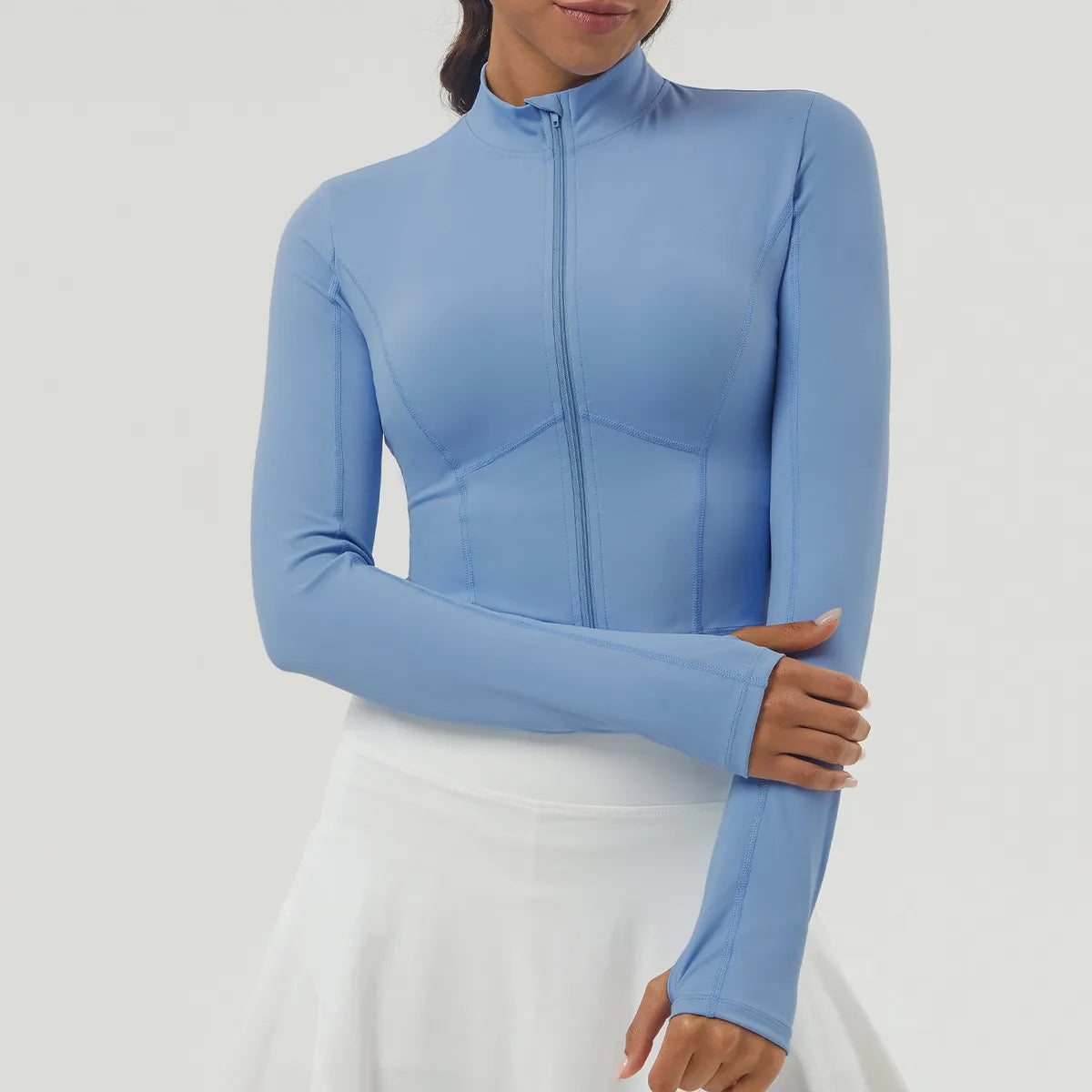 Women's Yoga Tops with Ribbed Fabric -SPARK Training Zipper Jacket Tops YG2436