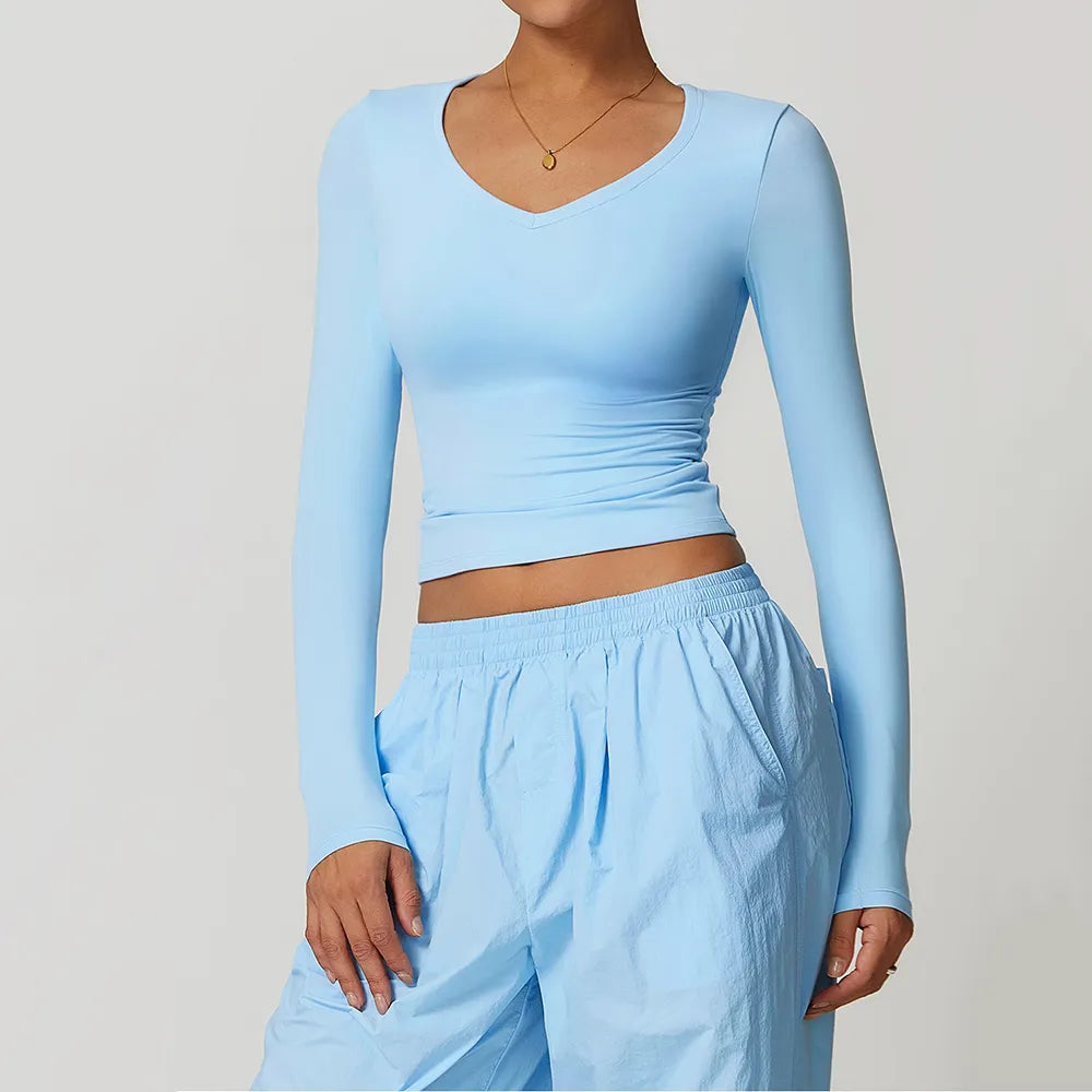 Yoga Tops for High Support -SPARK V Neck Yoga Top ZC8694