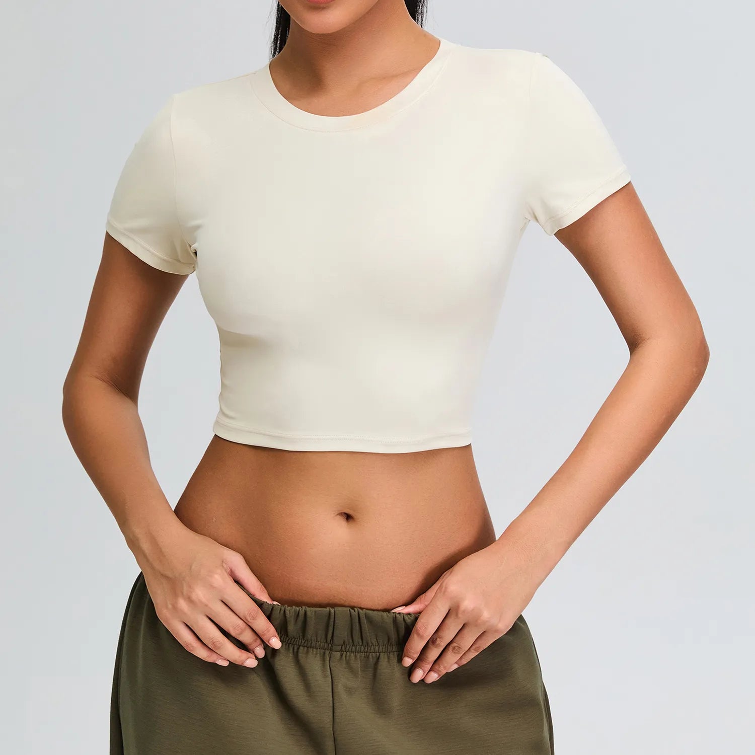 Stylish Yoga Tops for Outdoor Activities -SPARK Yoga Short Sleeve Crop Tee YJ0202