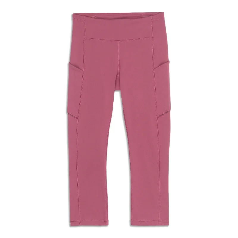 Yoga Pants with Flat Waistband for Comfort -Speed Up Crop - Resale