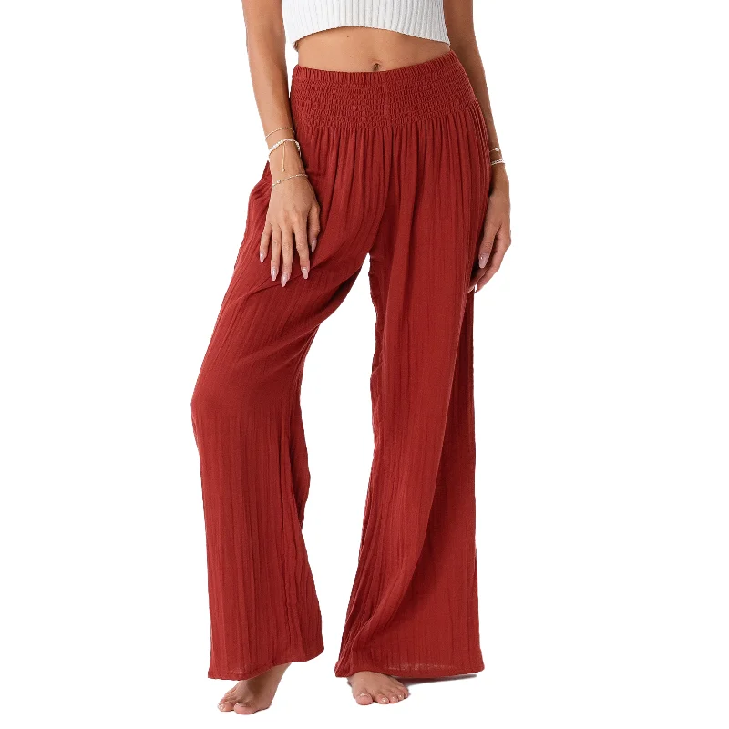Ultra Stretchable Yoga Pants -Seaside Spice Wide Leg Cotton Pants
