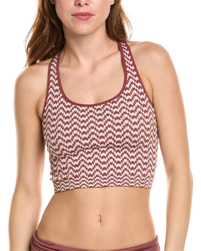 V-Neck Yoga Tops for Comfort -Spiritual Gangster Athena Seamless Jacquard Crop Tank