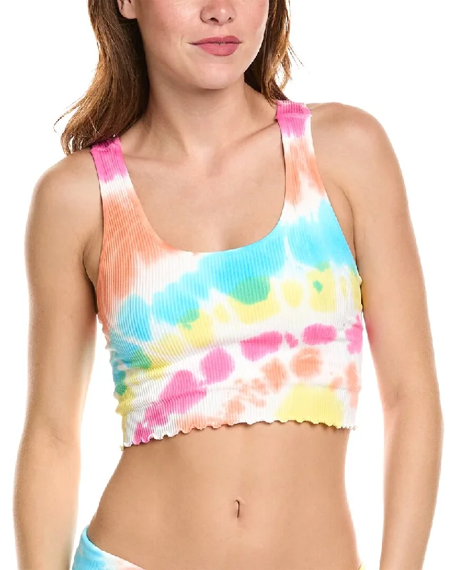 Zip-Up Yoga Tops for Flexibility -Spiritual Gangster x Grateful Dead Amor Tie-Dye Crop Tank