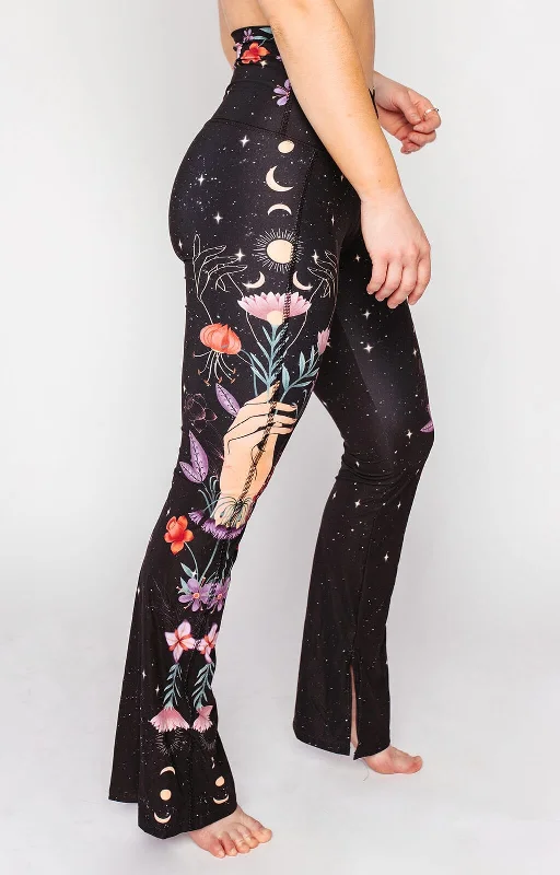 Premium Yoga Pants for Flexibility -Split Flare Pant In Celestial Timing