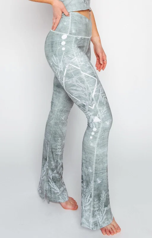 Yoga Pants for Comfort and Support -Split Flare Pant In Pure Sage