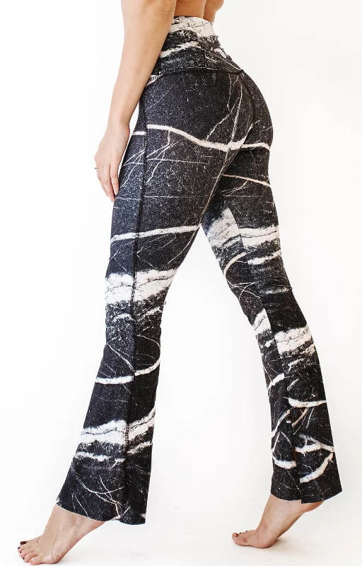 Soft Yoga Pants for Comfort -Split Flare Pant In River Rock