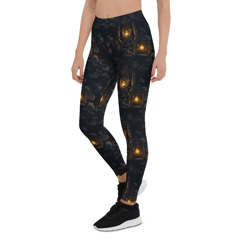 Soft and Stretchy Yoga Pants for Flexibility -Spooky Lantern Leggings