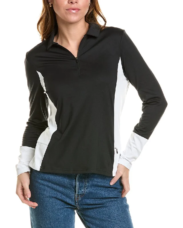 Yoga Tops for Stretch and Flexibility -Spyder Arc Graphene Tech Zip Neck Top