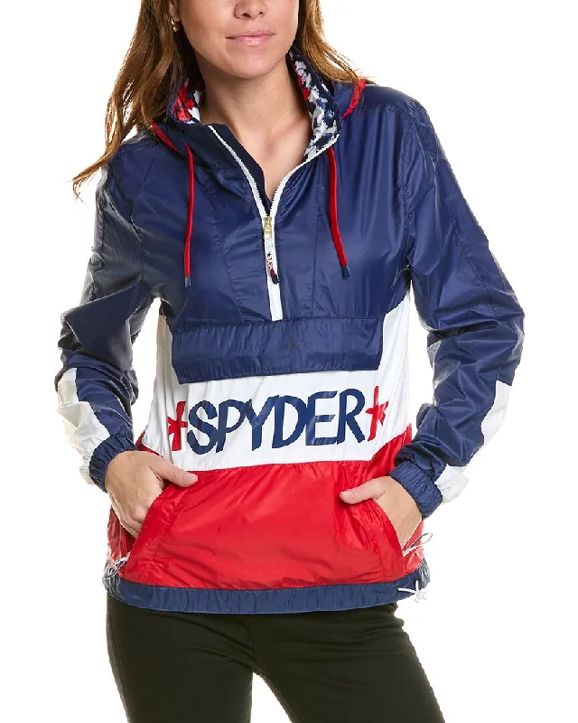 High-Waisted Yoga Shorts for Comfort and Style -Spyder USA Windbreaker