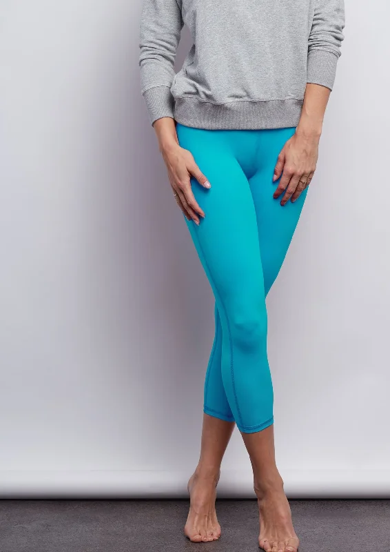 Full-Length Yoga Pants with High Waist -St. Lucia Blue Sculpt Crop Legging