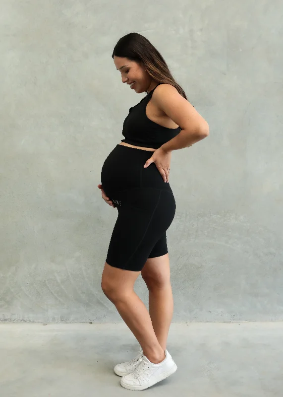 Premium Yoga Shorts for Flexibility and Comfort -STAPLE MATERNITY BIKE SHORT ONYX